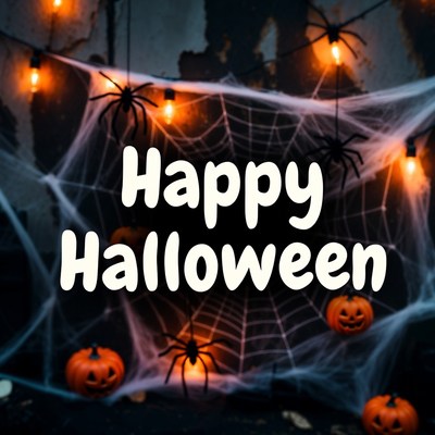 Happy Halloween Spider Web Background