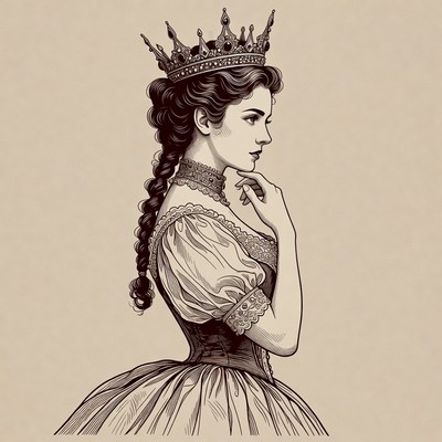 Victorian Queen in Profile Thinking