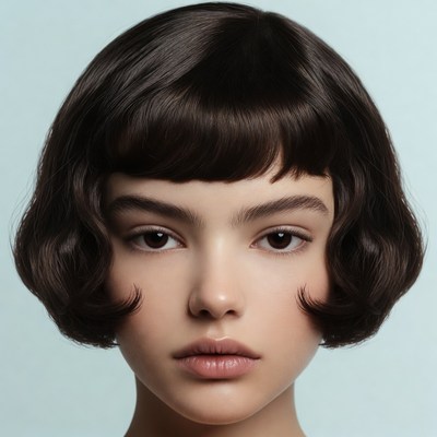 Woman with bob haircut