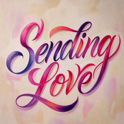 Sending Love Handwritten Text