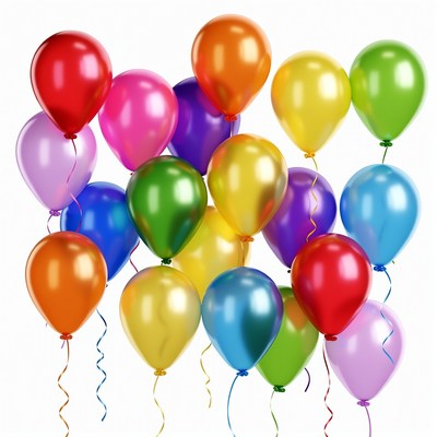 Colorful Balloons on White Background