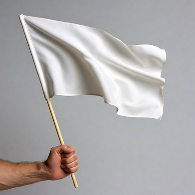 Man holding white flag