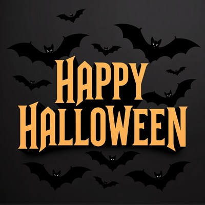 Happy Halloween Bats Illustration