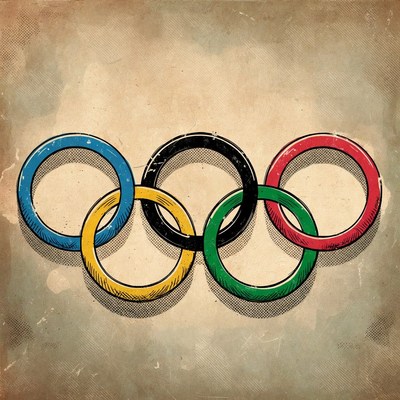 Vintage Olympic Rings Illustration