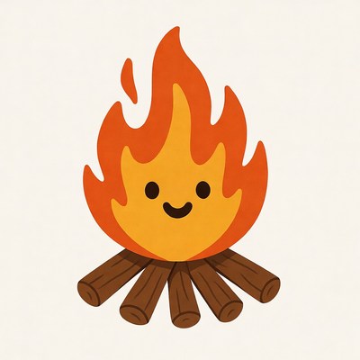 Cute campfire illustration