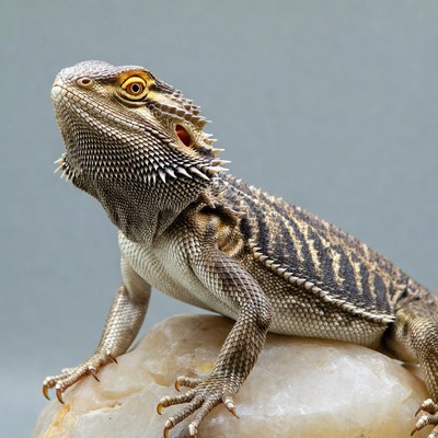 Bearded Dragon on Rock