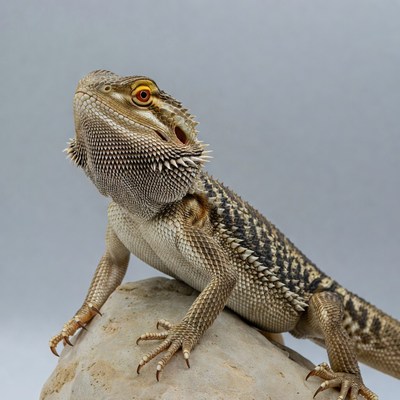 Bearded Dragon on Rock