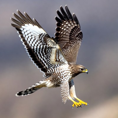 Red-tailed Hawk Flying in Flight