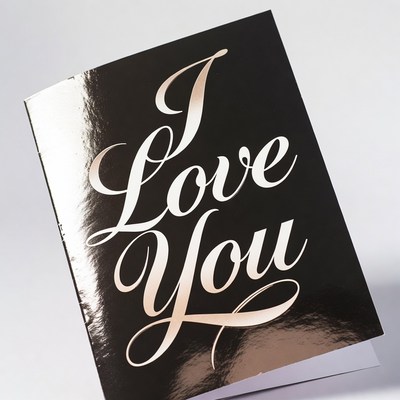 I Love You Black Greeting Card