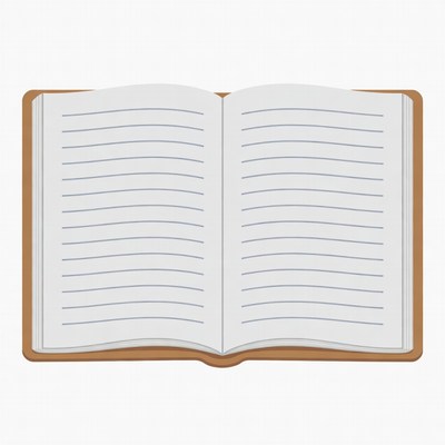 Open Blank Lined Notebook