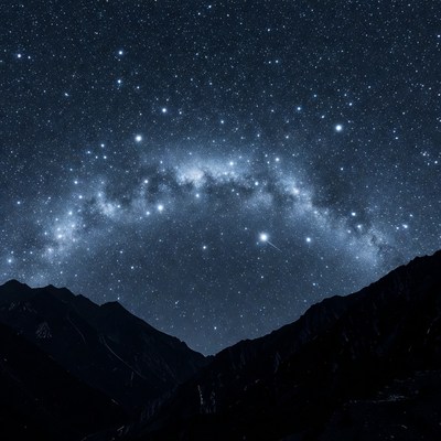 Milky Way over mountains