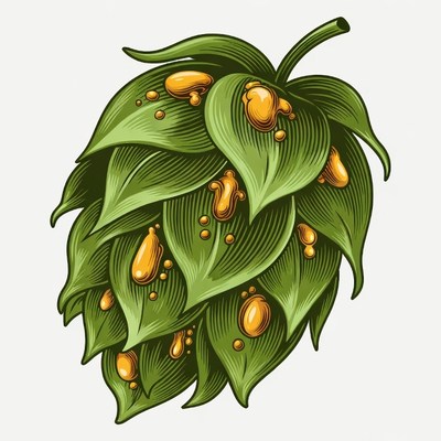 Hops Cone with Golden Drops