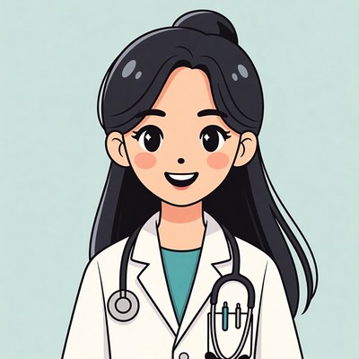 Asian female doctor smiling
