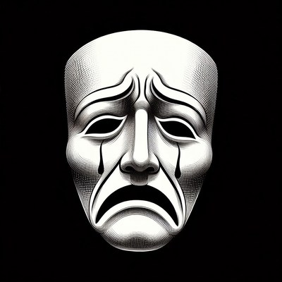 White Tragedy Theater Mask