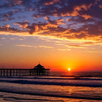 Sunset at Huntington Beach Pier