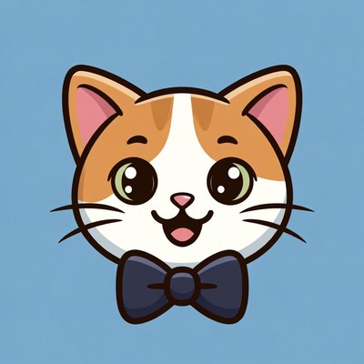 Cute orange cat wearing bowtie