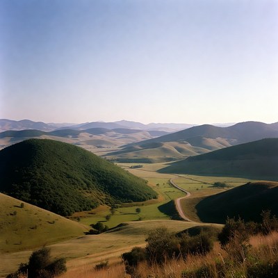 Green Rolling Hills Landscape
