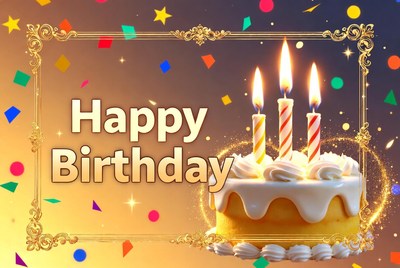 Happy Birthday Cake with Candles