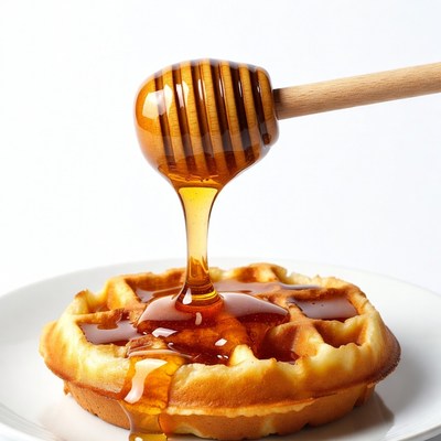 Waffle Dripping with Honey