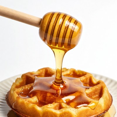 Waffle Dripping with Honey