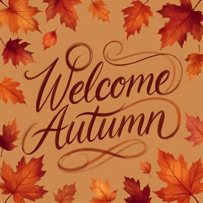 Welcome Autumn Leaves Illustration