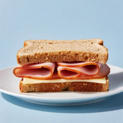 Ham and Cheese Sandwich on Plate