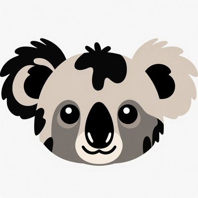 Cute Koala Face Illustration