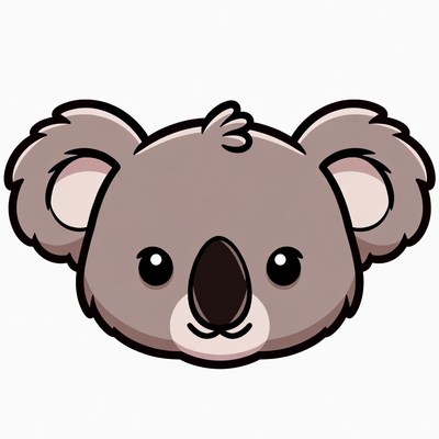 Cute Cartoon Koala Face