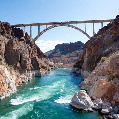 Arch Bridge over Colorado River Canyon