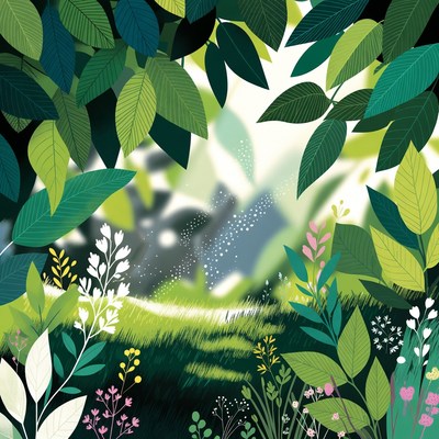 Lush Green Forest Illustration
