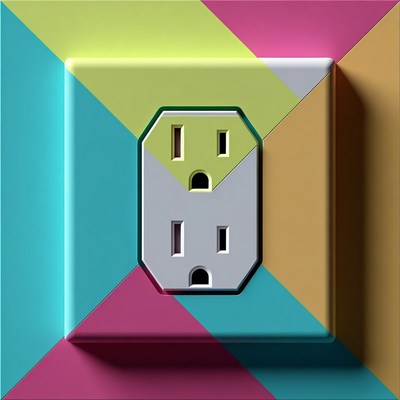 Colorful Electrical Outlet Illustration