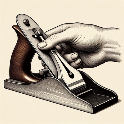 Hand Holding Wood Plane