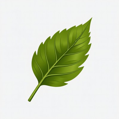 Green serrated leaf illustration