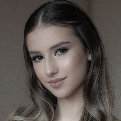 Beautiful young woman close-up portrait