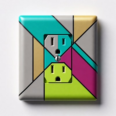 Colorful Geometric Electrical Outlet