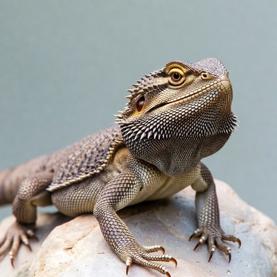 Bearded Dragon on Rock