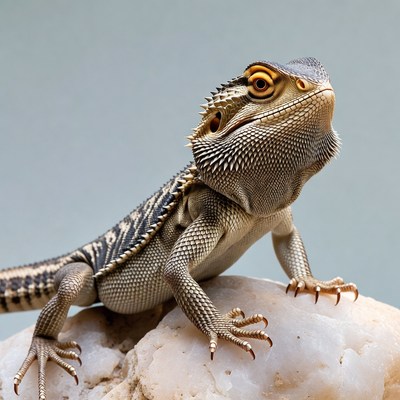 Bearded Dragon on Rock