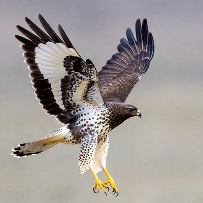 Red-tailed Hawk Flying with Wings Spread