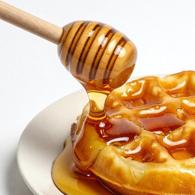 Honey Dripping on Waffle