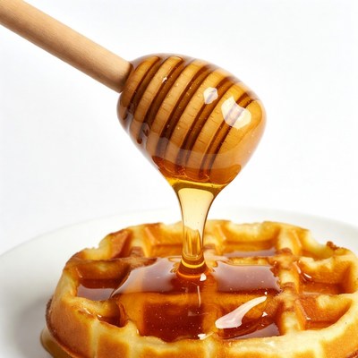 Honey Dripping on Waffle