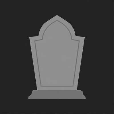 Gray Tombstone Silhouette Illustration
