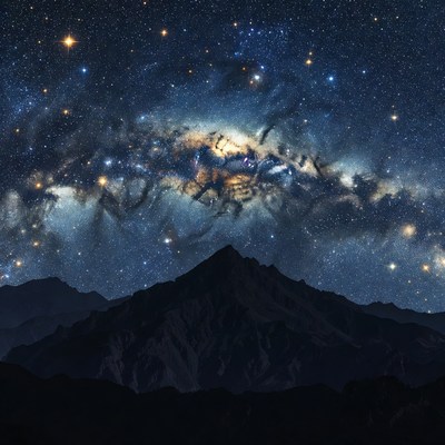 Milky Way over Mountain Peak