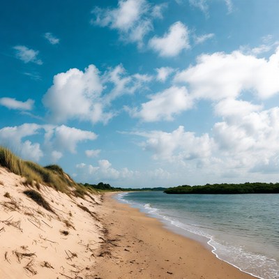 Sandy Beach with Dune and Ocean