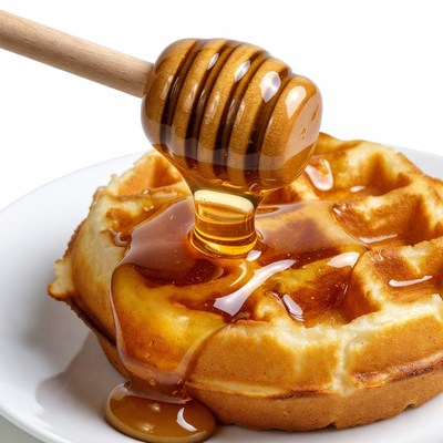 Waffle Dripping with Honey