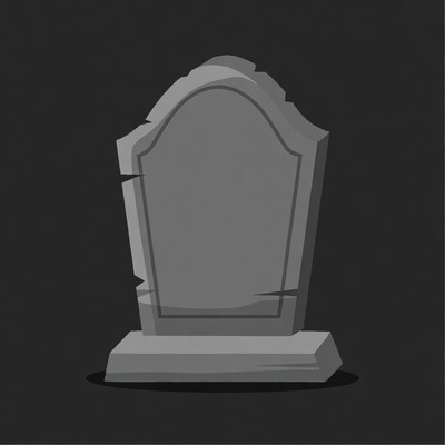 Cartoon gravestone on black background