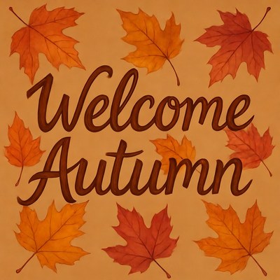 Welcome Autumn Leaves Illustration