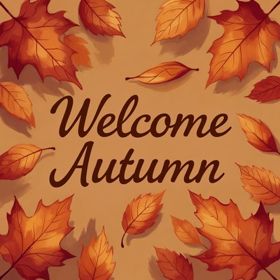 Welcome Autumn with Falling Leaves