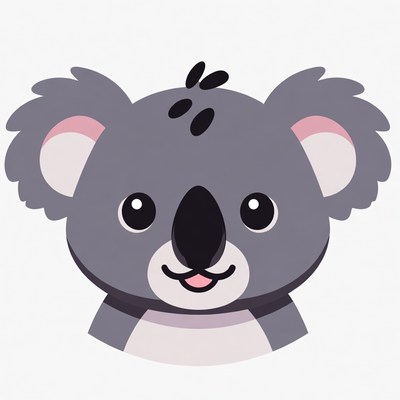 Cute Koala Cartoon Face