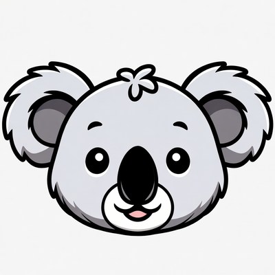 Cute Koala Cartoon Face