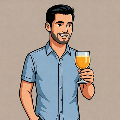 Man holding beer glass